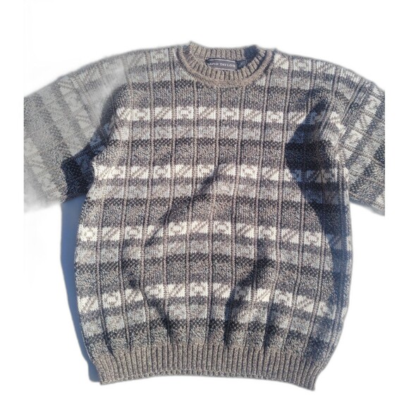 Vtg Patterned Crewneck Sweater by David Taylor - Picture 4 of 8